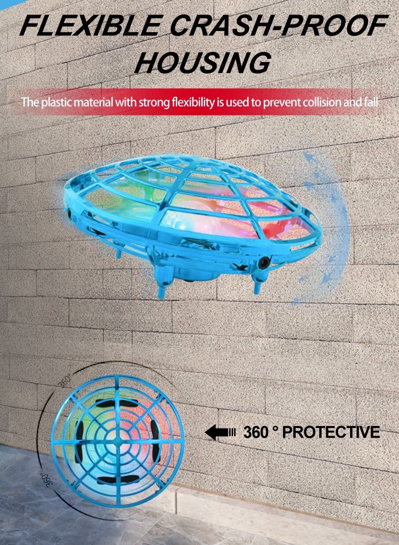 هوديوس طائرة درون للأطفال طائرة يوفو صغيرة لعبة للطيران هدايا رائعة لأعياد الميلاد والمناسبات للأولاد والبنات مع 5 حساسات لتجنب العقبات و3 وضعيات سرعة، قدرة الطيران الثابت والدوران بزاوية 360 درجة. - Image 4